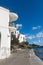 Typical white Mediterranean promenade, in the village of Cadaques, on the Costa Brava of Spain