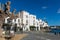 Typical white Mediterranean promenade, in the village of Cadaques, on the Costa Brava of Spain