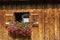 Typical window with floral decoration, Saint Jean d Aulps in Aulps Valley, Haute Savoie, France