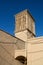 Typical Windtower made of clay taken in the streets of Yazd, iran. These towers, aimed at cooling down buildings in the desert