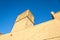 Typical Windtower made of clay taken in the streets of Yazd, iran. These towers, aimed at cooling down buildings in the desert