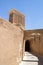 Typical Windtower made of clay taken in the streets of Yazd, iran. These towers, aimed at cooling down buildings in the desert