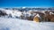 Typical winter scenic view with hayracks