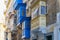 typical wooden balconies in Valletta, Malta