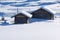 Typical wooden challet in the Dolomites