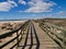 Typical wooden foot path along the beach between Vilamoura and Albufeira