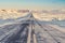 A typically long and straight road in Southern Iceland