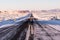 A typically long and straight road in Southern Iceland