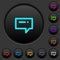 Typing message dark push buttons with color icons