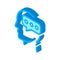 Typing Message And Man Silhouette Mind isometric icon