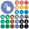 Typing security code round flat multi colored icons