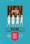 Typographic poster for hen party with pretty girls. Vector illustration.