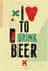 Typographic retro grunge beer poster. Vector illustration.