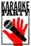 Typographic retro grunge karaoke party poster. Vector illustration.