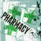 Typographic retro grunge pharmacy poster. Vector illustration.