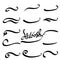 Typographic swash and swooshes tails handdrawn doodle style for athletic typography, logos, baseball font Underlined text tails