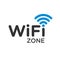 Typographic symbol of WiFi internet area with wave signal