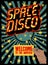 Typographic vintage Space Disco Party poster design. Retro vector