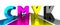 Typographical CMYK concept - cyan, magenta, yellow, black