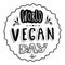 Typographical sticker for World Vegan Day.