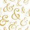 Typography ampersand seamless pattern. Vintage elegance script symbol for wedding poster or invitation. Decorative