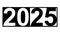 Typography black white logo 2025, happy new year 2025 eve