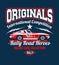 Typography Car design classic rally race retro t-shirts cool design print illustration. Speedway Kings. The car is no have