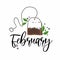 typography of february with tea bag