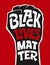 Typography in fist shape on red background. The raised, clenched fist has become symbol of Black Lives Matter movement