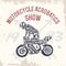 Typography lettering motorcyclist