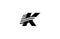 Typography Logogram Letter K Stripes Wavy