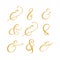 Typography script ampersand. Flourish lettering element for wedding invitation, poster, card. Decorative hand drawn