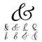 Typography script ampersand for wedding invitation, poster, card. Decorative hand drawn symbol. Flourish lettering