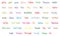 Typography of The USA States All Name Colorful Handwritten Illustration on White Background