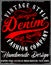 Typography vintage Denim brand logo print for t-shirt. Retro art