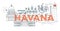 Typography word Havana vector illustration