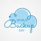 Typography for World Backup Day cloud arrow