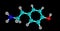 Tyramine molecular structure isolated on black
