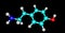 Tyramine molecular structure isolated on black