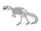 Tyrannosaur skeleton sketch engraving vector