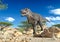 Tyrannosaurus alone on desert