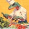 Tyrannosaurus Chef: Dinosaur Prepares Delicious Dishes in Kitchen