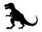 Tyrannosaurus dinosaur silhouette isolated on white background