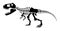 Tyrannosaurus Rex skeleton . Silhouette dinosaurs . Side view . Vector