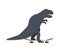 Tyrannosaurus on skateboard. Dino Skateboarder. T Rex. Prehistoric lizard monster riding longboard