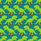 Tyrannosaurus on skateboard pattern seamless. Dino Skateboarder background. T Rex texture. Prehistoric lizard monster riding