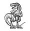 Tyrannosaurus sketch. Prehistoric carnivorous roaring dinosaur vector illustration