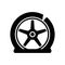 Tyre damage black glyph icon