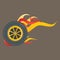 tyre with flames. Vector illustration decorative design
