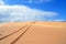 Tyre tracks over sand dunes